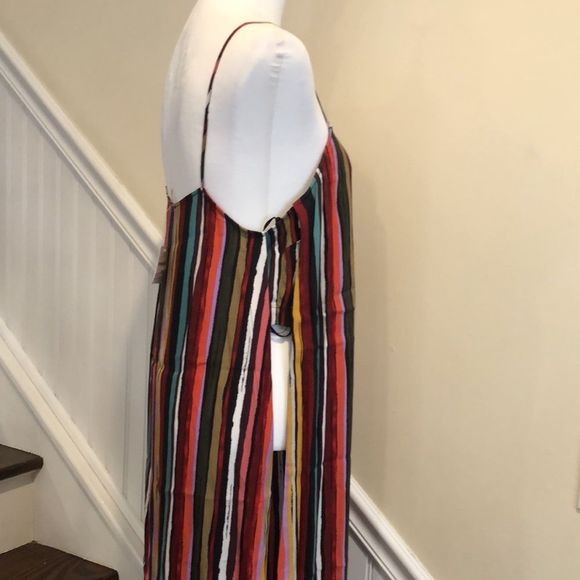 FREE PEOPLE Spaghetti Strap Rainbow Longline Tank W. Open Sides Sz Small NWT - Picture 5 of 10